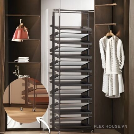 Giá để giày gắn cánh âm tủ linh hoạt cao 2105mm YHF2525