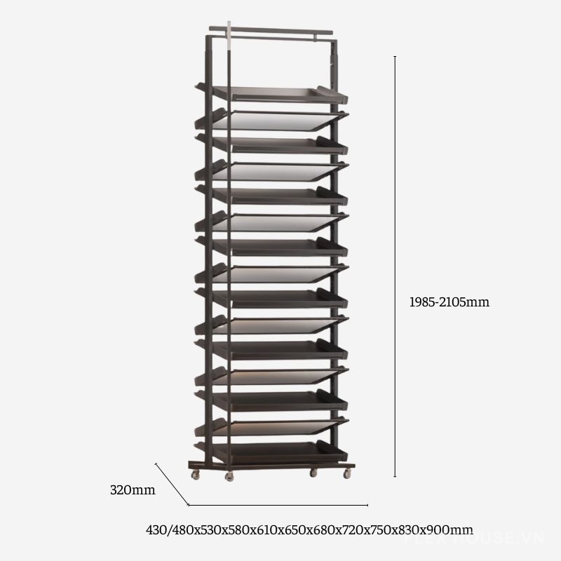 Giá để giày gắn cánh âm tủ linh hoạt cao 2105mm YHF2525 4 Giá để giày gắn cánh âm tủ linh hoạt cao 2105mm YHF2525