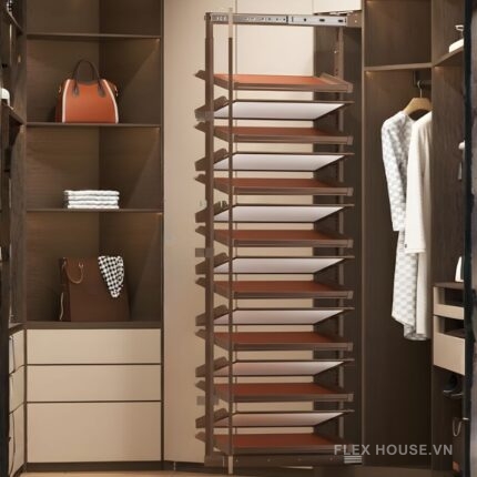 Giá để giày gắn cánh âm tủ linh hoạt chiều cao các tầng 2105mm YHF2510