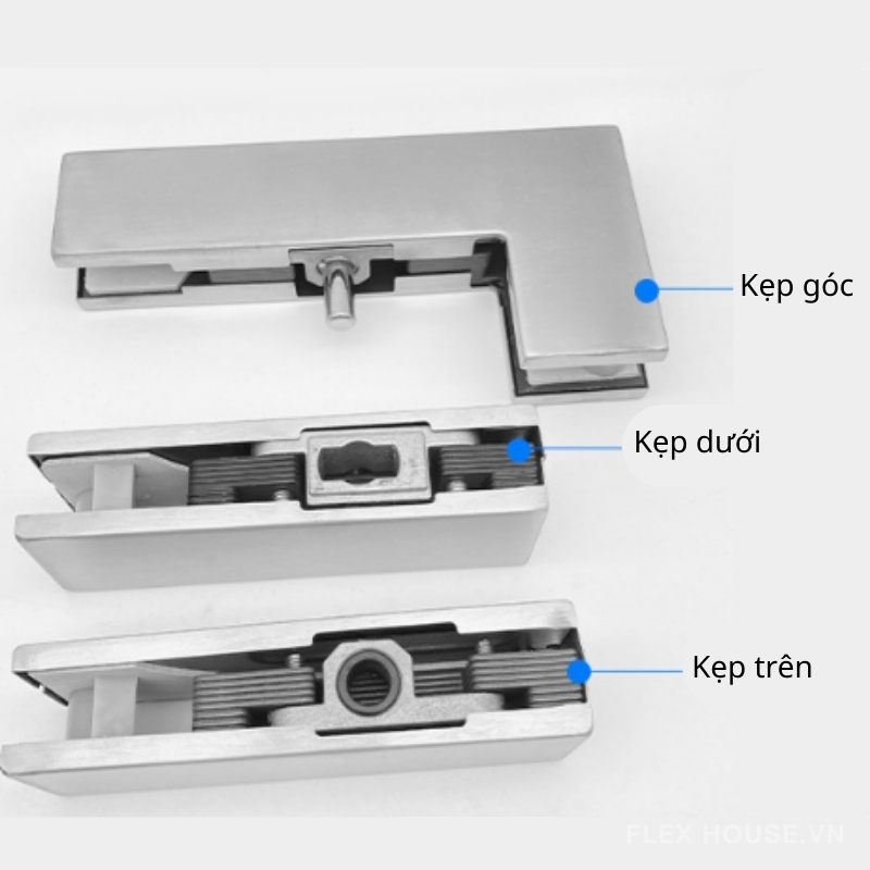 Kẹp trên dưới cho cửa kính bằng thép không gỉ KD5321 3 Kẹp trên dưới cho cửa kính bằng thép không gỉ KD5321 12