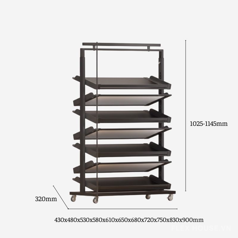 Khay để giày 7 tầng điều chỉnh linh hoạt gắn cánh âm tủ YHF2517 2 Khay để giày 7 tầng điều chỉnh linh hoạt gắn cánh âm tủ YHF2517