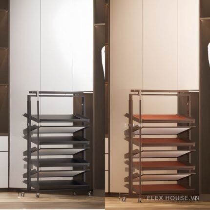 Khay để giày 7 tầng điều chỉnh linh hoạt gắn cánh âm tủ YHF2517