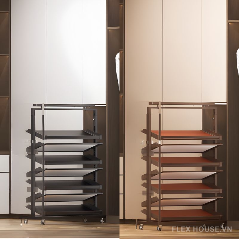Khay để giày 7 tầng điều chỉnh linh hoạt gắn cánh âm tủ YHF2517 (2) Khay để giày 7 tầng điều chỉnh linh hoạt gắn cánh âm tủ YHF2517