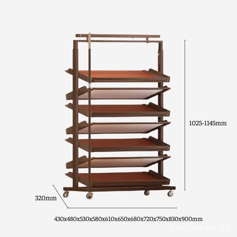 Khay để giày 7 tầng điều chỉnh linh hoạt gắn cánh âm tủ YHF2517 3 Khay để giày 7 tầng điều chỉnh linh hoạt gắn cánh âm tủ YHF2517