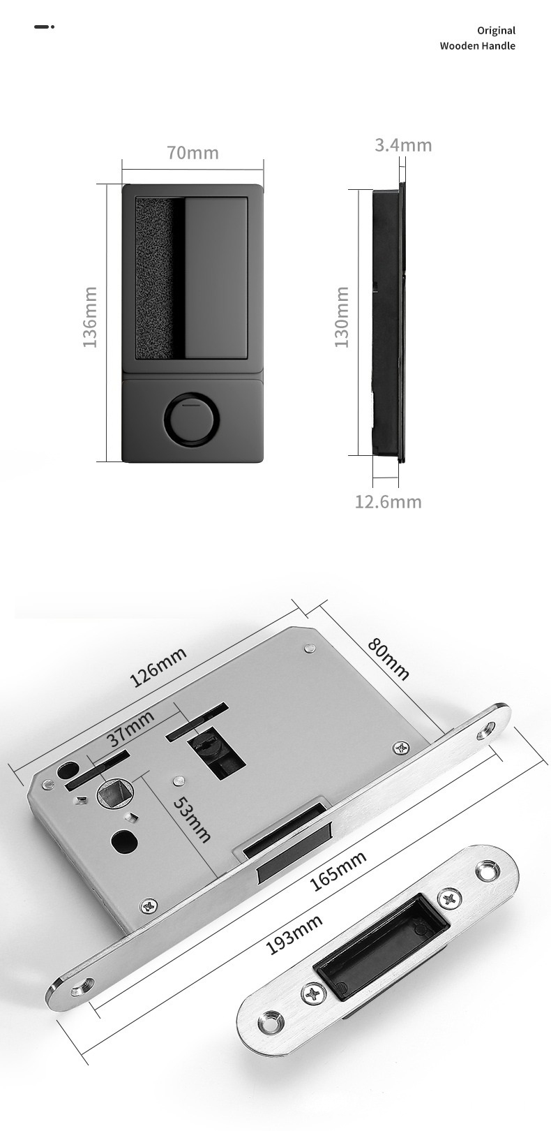 Khóa âm cửa trượt hai mặt hợp kim kẽm hiện đại YJ324 10 Khóa âm cửa trượt hai mặt hợp kim kẽm hiện đại YJ324 14