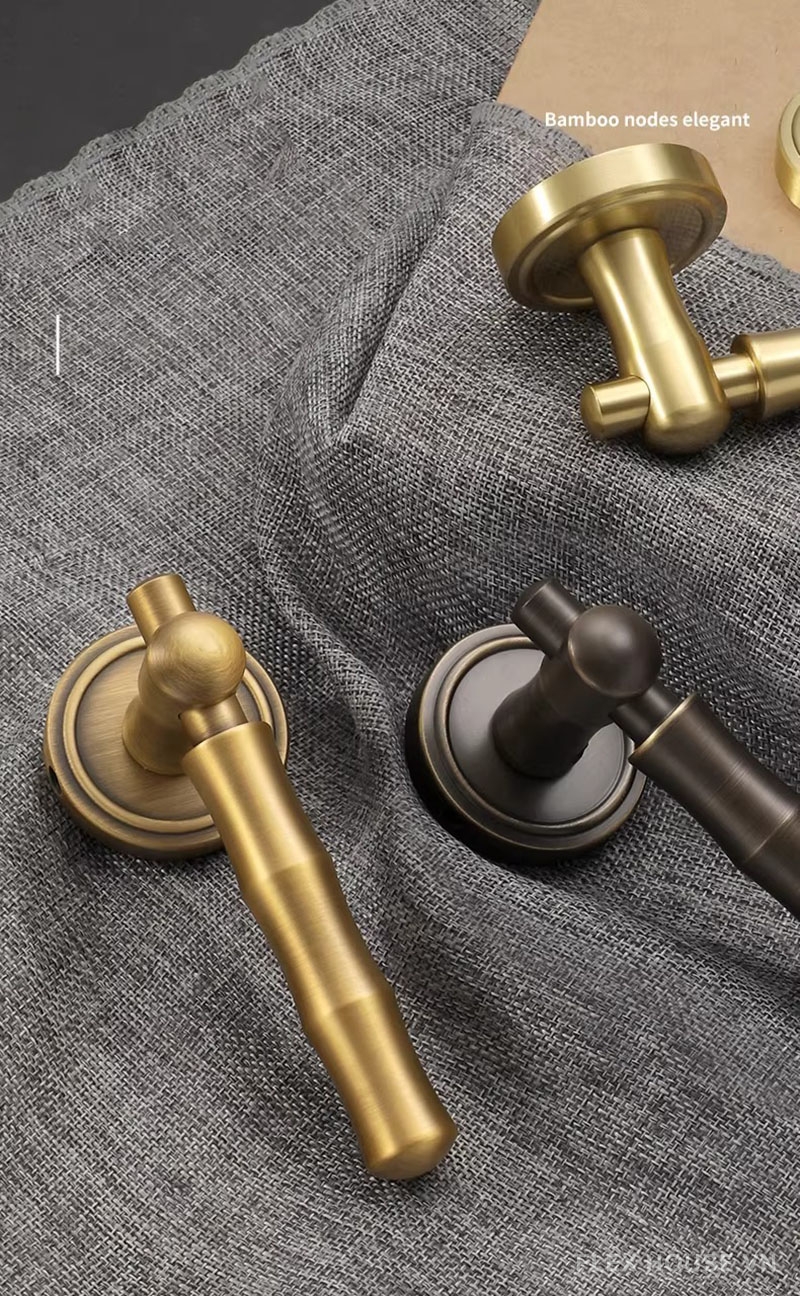 Khóa cửa phân thể tay gạt bằng đồng thân trúc YJ504 1 Khóa cửa phân thể tay gạt bằng đồng thân trúc YJ504 6