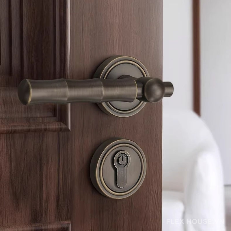 Khóa cửa phân thể tay gạt bằng đồng thân trúc YJ504 6 Khóa cửa phân thể tay gạt bằng đồng thân trúc YJ504 11