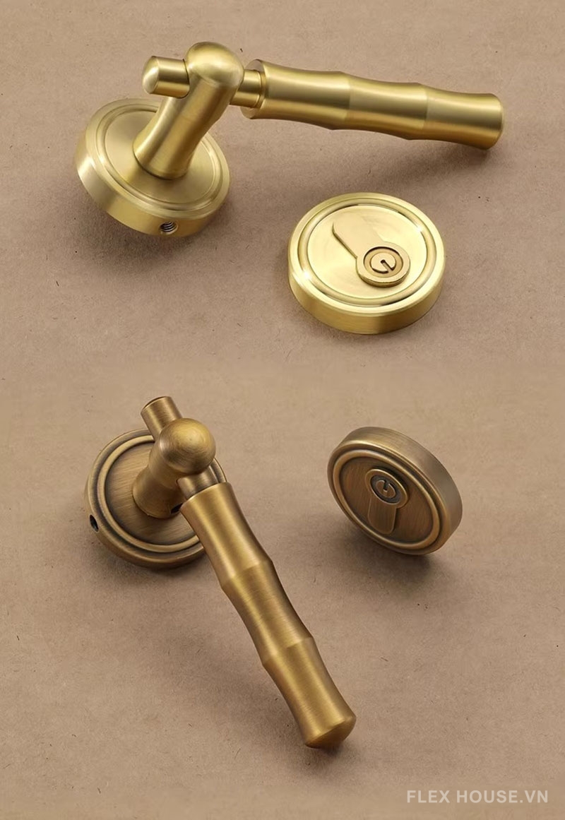 Khóa cửa phân thể tay gạt bằng đồng thân trúc YJ504 11 Khóa cửa phân thể tay gạt bằng đồng thân trúc YJ504 16
