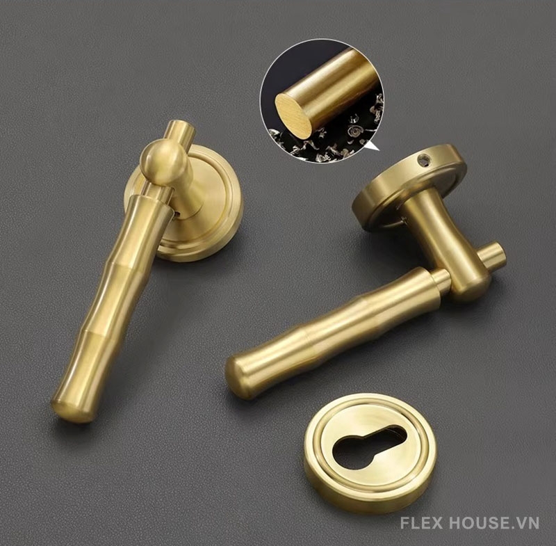 Khóa cửa phân thể tay gạt bằng đồng thân trúc YJ504 7 Khóa cửa phân thể tay gạt bằng đồng thân trúc YJ504 12