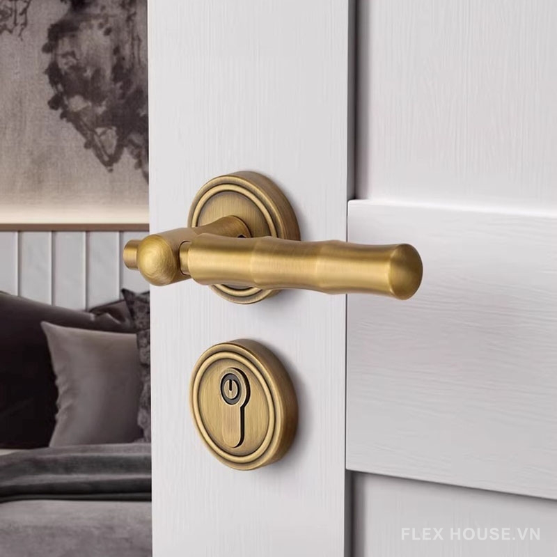 Khóa cửa phân thể tay gạt bằng đồng thân trúc YJ504 4 Khóa cửa phân thể tay gạt bằng đồng thân trúc YJ504 9