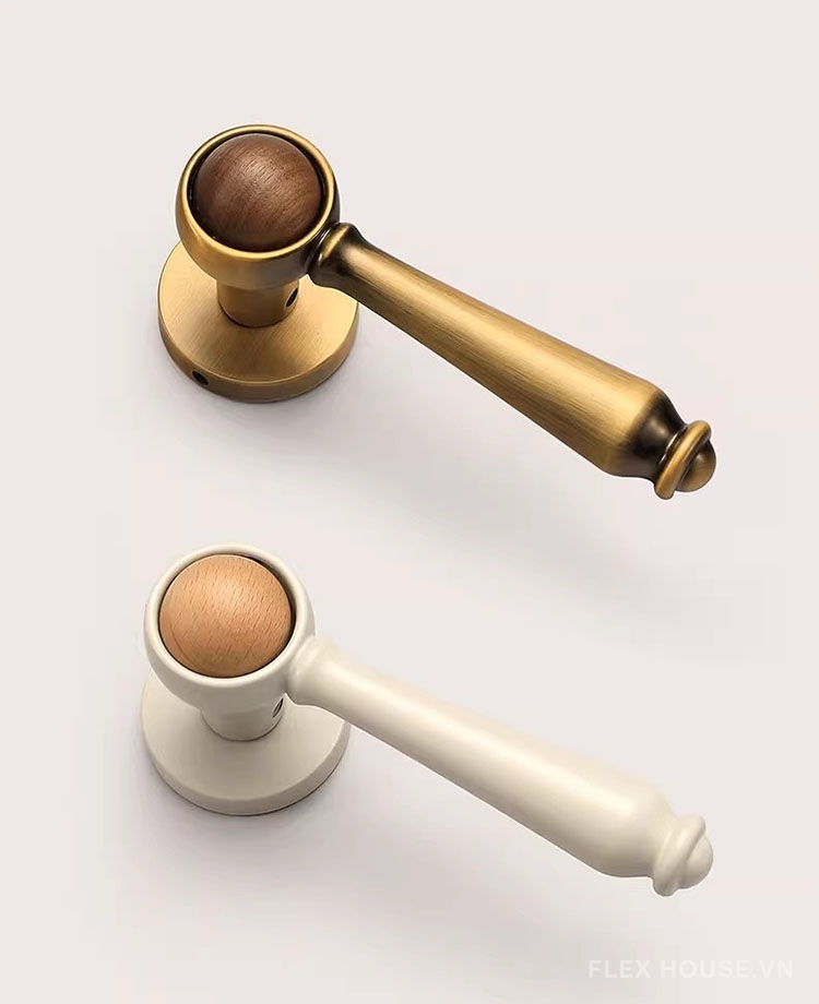 Khóa cửa tay gạt hợp kim kẽm phối bóng gỗ YJ8264 3 Khóa cửa tay gạt hợp kim kẽm phối bóng gỗ YJ8264 8