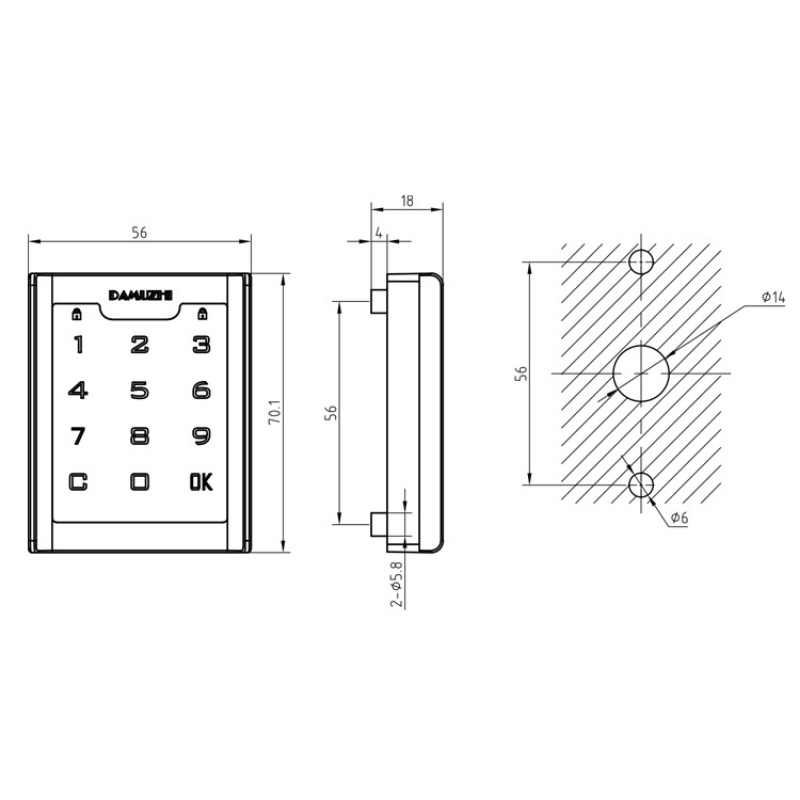 Khóa mật mã cao cấp cho tủ locker DMZ-1669M 2 Khóa mật mã cao cấp cho tủ locker DMZ-1669M 6