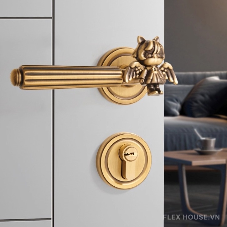 Khóa phân thể bằng đồng thau decor thiên sứ GT977B 4 Khóa phân thể bằng đồng thau decor thiên sứ GT977B 11