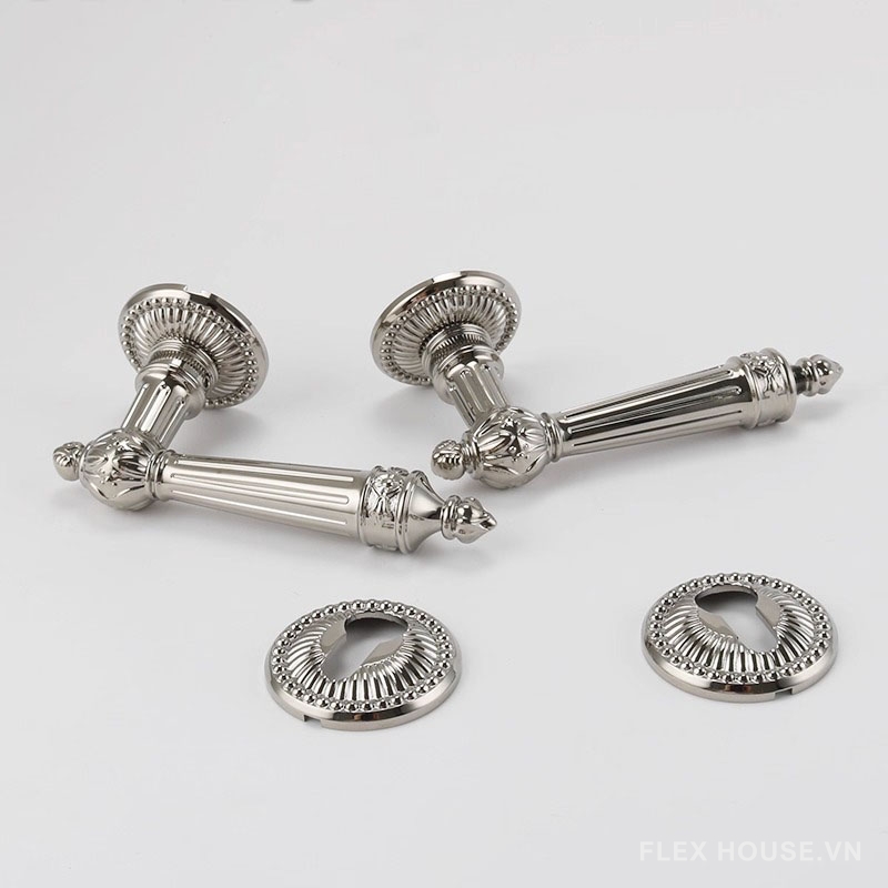 Khóa tay gạt đồng thau màu bạc Retro cao cấp OVLI299 6 Khóa tay gạt đồng thau màu bạc Retro cao cấp OVLI299 12