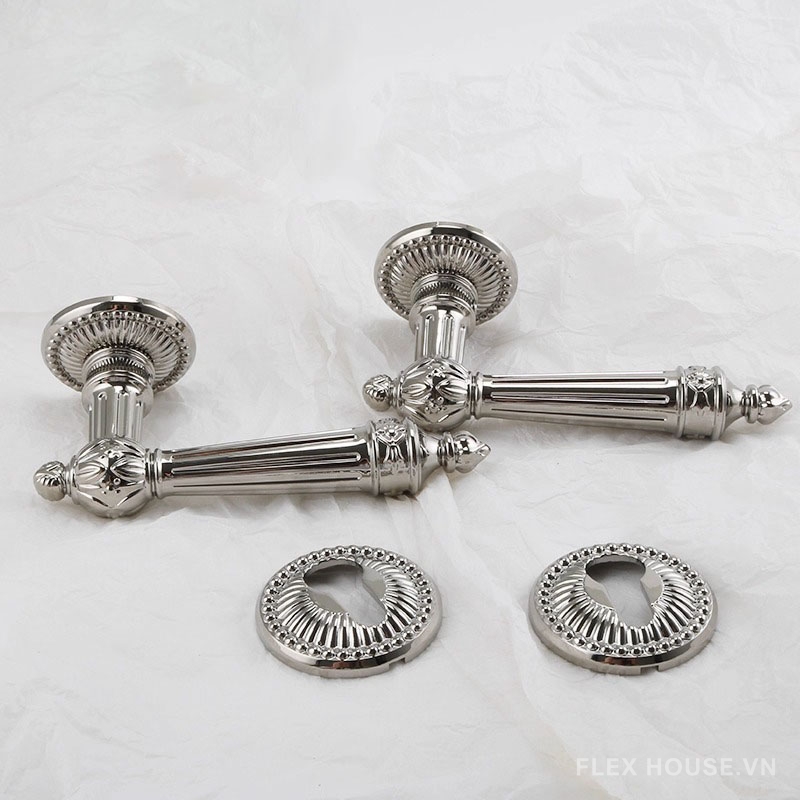 Khóa tay gạt đồng thau màu bạc Retro cao cấp OVLI299 5 Khóa tay gạt đồng thau màu bạc Retro cao cấp OVLI299 11