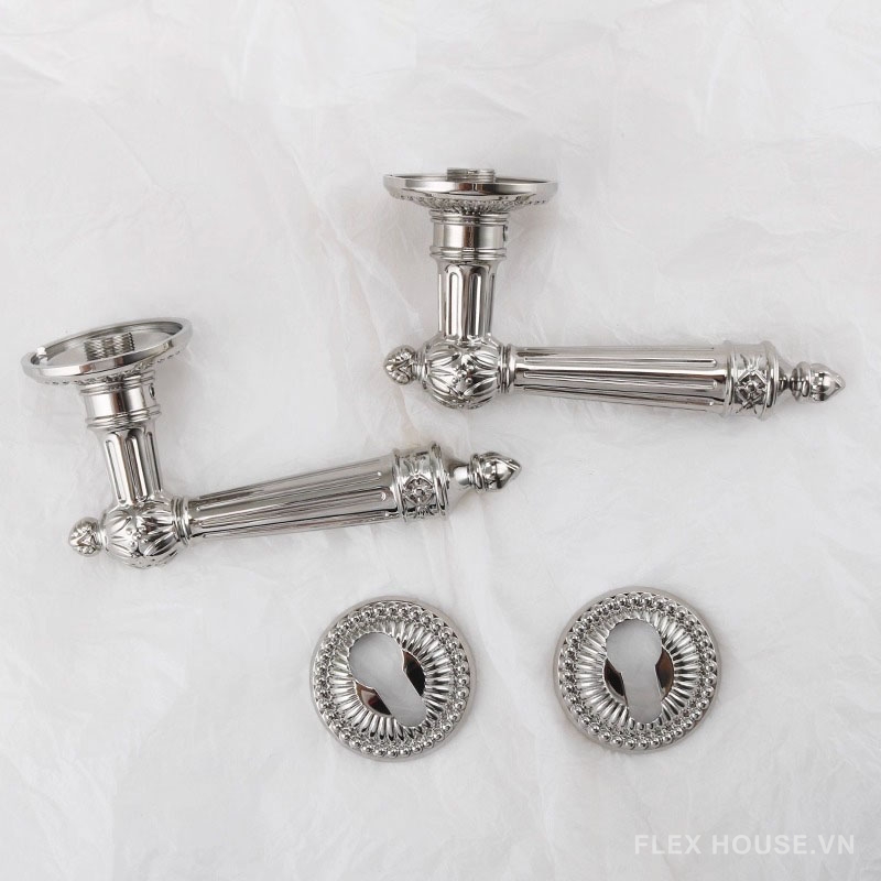 Khóa tay gạt đồng thau màu bạc Retro cao cấp OVLI299 4 Khóa tay gạt đồng thau màu bạc Retro cao cấp OVLI299 10