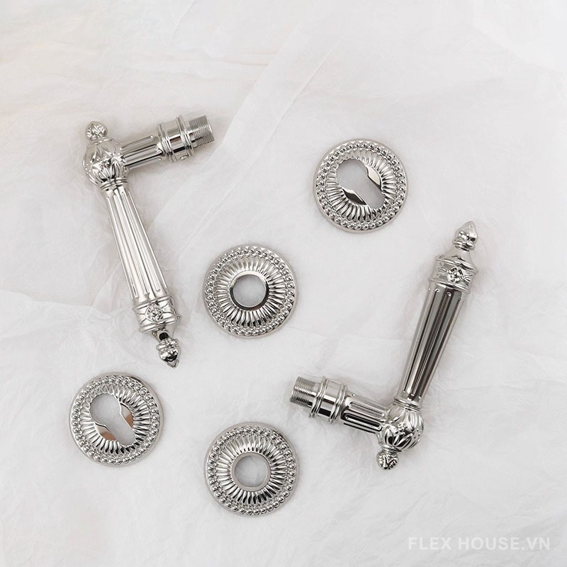 Khóa tay gạt đồng thau màu bạc Retro cao cấp OVLI299 2 Khóa tay gạt đồng thau màu bạc Retro cao cấp OVLI299 8