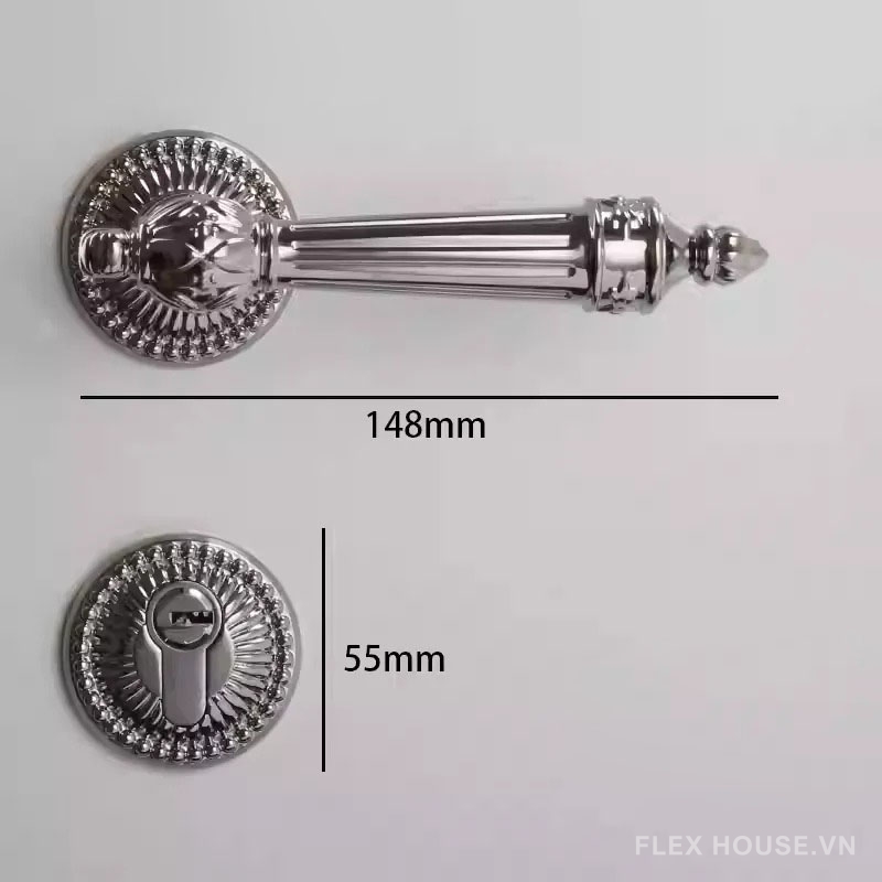 Khóa tay gạt đồng thau màu bạc Retro cao cấp OVLI299 12 Khóa tay gạt đồng thau màu bạc Retro cao cấp OVLI299 18