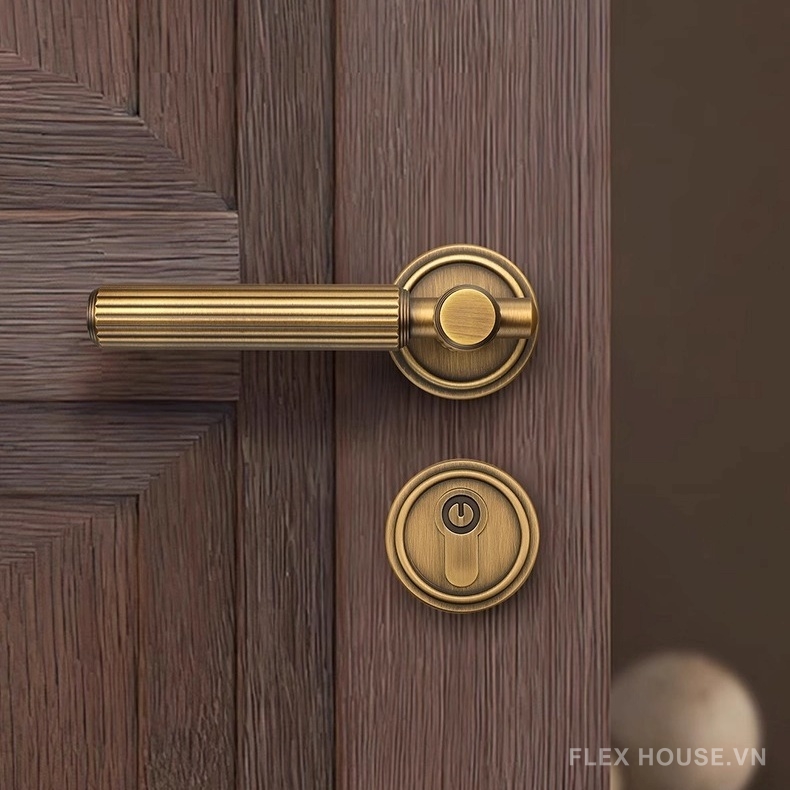 Khóa tay gạt đồng thau vân sọc Retro YJ1171 7 Khóa tay gạt đồng thau vân sọc Retro YJ1171 14