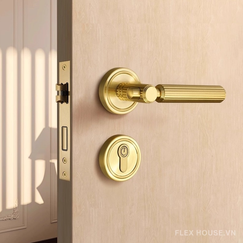 Khóa tay gạt đồng thau vân sọc Retro YJ1171 9 Khóa tay gạt đồng thau vân sọc Retro YJ1171 16