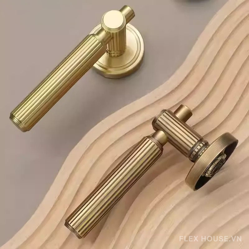 Khóa tay gạt đồng thau vân sọc Retro YJ1171 4 Khóa tay gạt đồng thau vân sọc Retro YJ1171 11