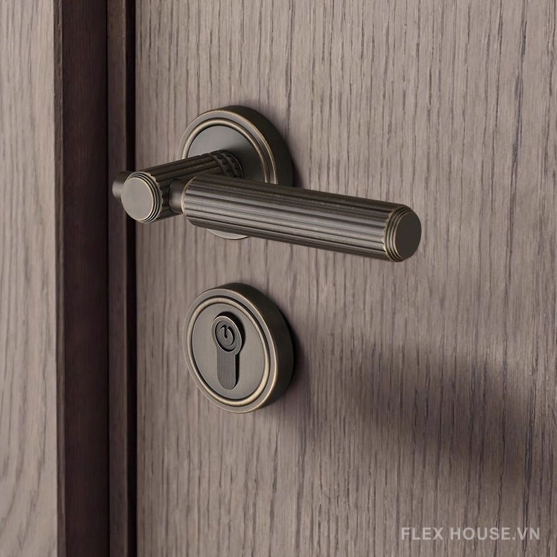 Khóa tay gạt đồng thau vân sọc Retro YJ1171 6 Khóa tay gạt đồng thau vân sọc Retro YJ1171 13