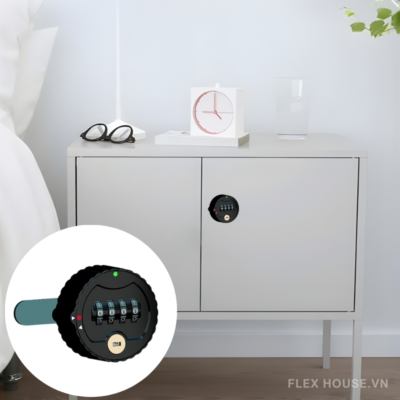 Khóa tròn mật mã 4 số cho tủ nội thất DMZ-6309 1 Khóa tròn mật mã 4 số cho tủ nội thất DMZ-6309
