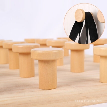 Móc gỗ tròn treo tường tối giản DWC8475