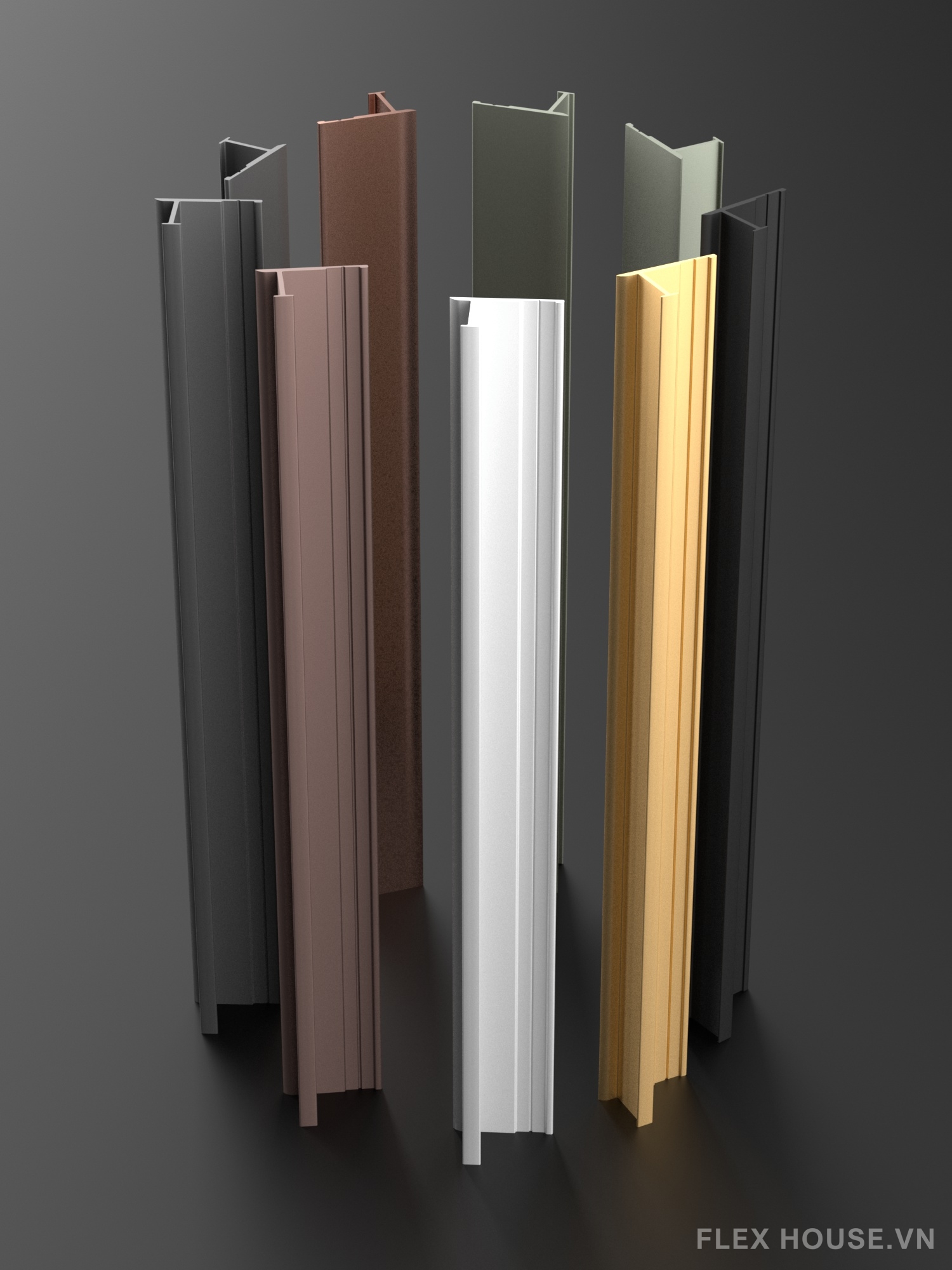 Nẹp tường hợp kim nhôm nhiều màu HB-GZ-035 9