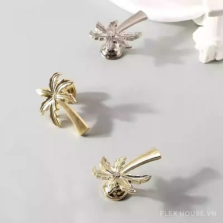 Núm tay nắm cánh tủ hợp kim hình cây dừa VTR7085 (1) Núm tay nắm cánh tủ hợp kim hình cây dừa VTR7085 1