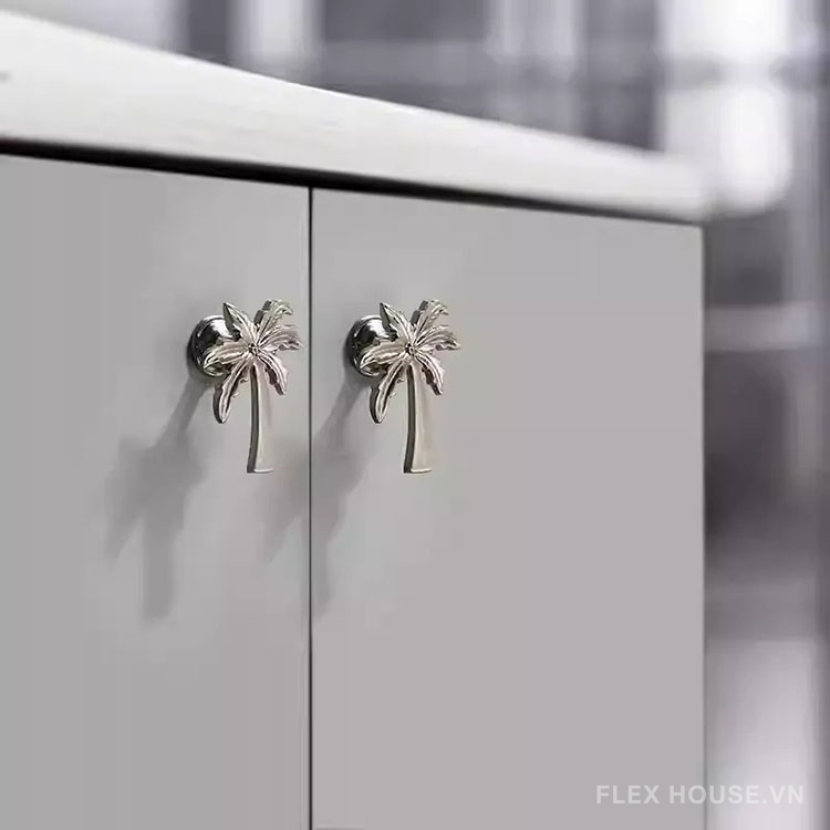 Núm tay nắm cánh tủ hợp kim hình cây dừa VTR7085 12 Núm tay nắm cánh tủ hợp kim hình cây dừa VTR7085 18