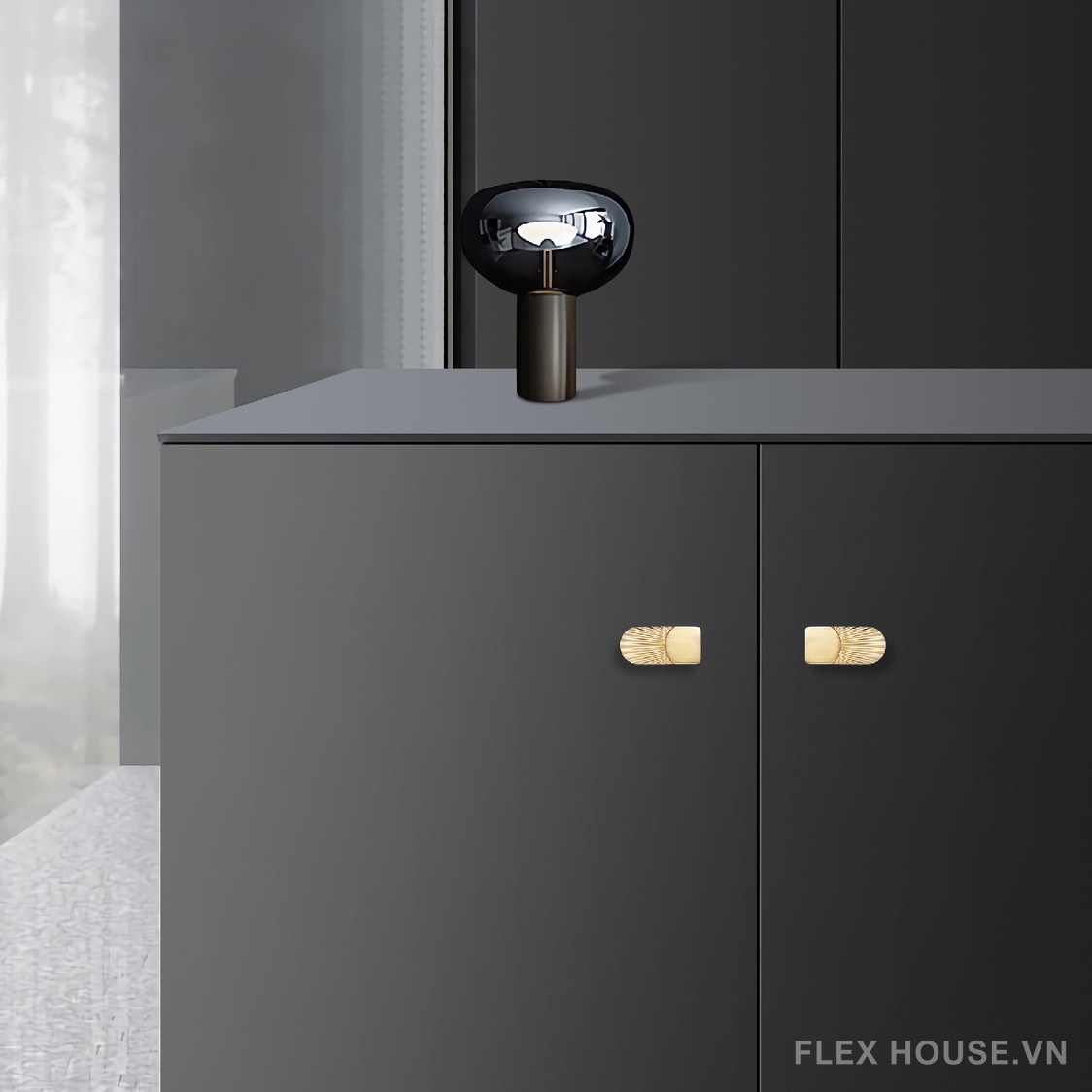 Núm tay nắm tủ áo hợp kim decor ánh dương HJ546 11