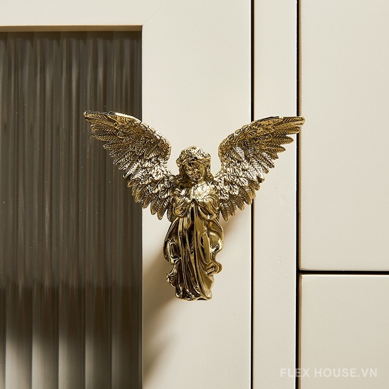 Núm tay nắm tủ decor hình thiên sứ bằng đồng PALO458 (2) Núm tay nắm tủ decor hình thiên sứ bằng đồng PALO458 1