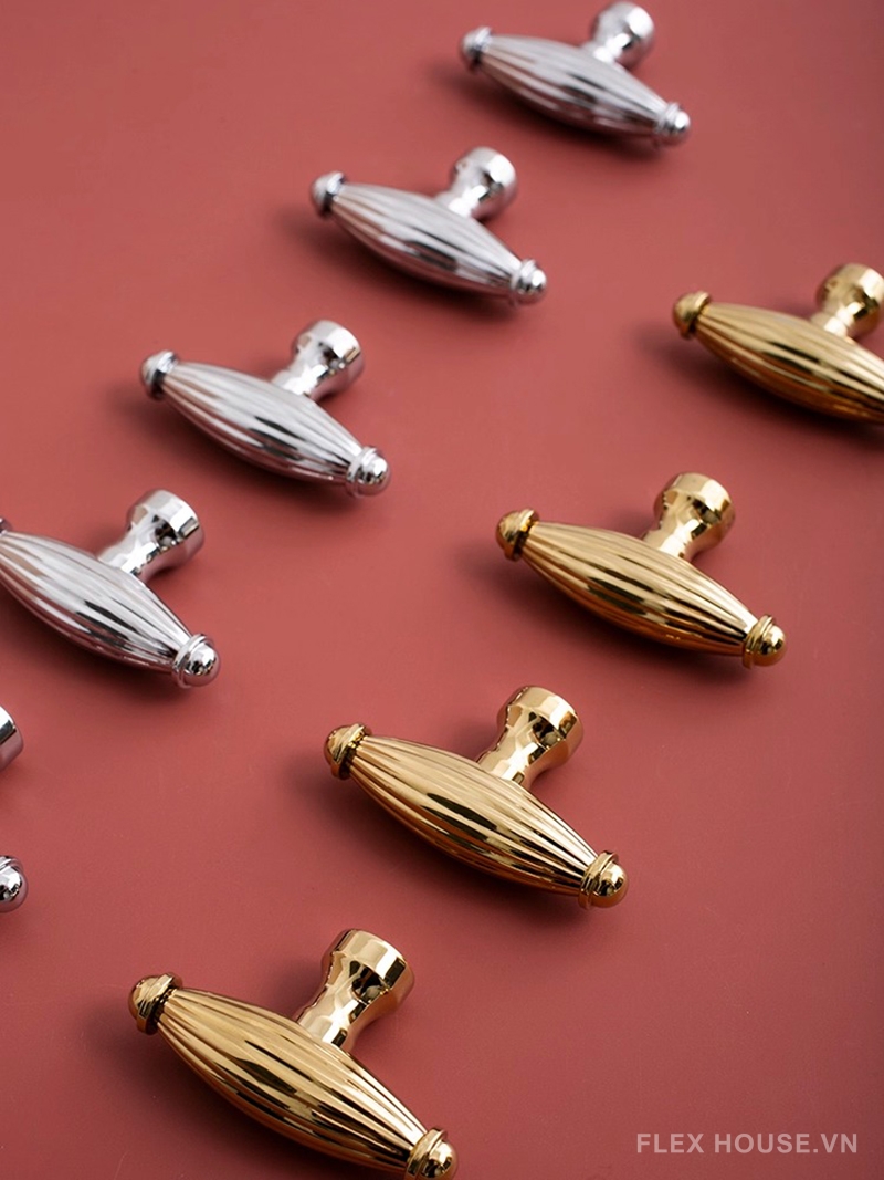 Núm tay nắm tủ đồng dáng con thoi cổ điển JYJ565 6