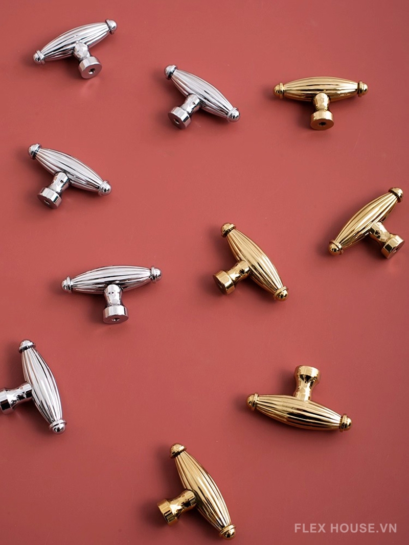 Núm tay nắm tủ đồng dáng con thoi cổ điển JYJ565 8