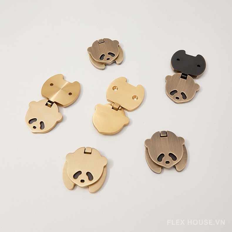 Núm tay nắm tủ đồng phẳng hình gấu trúc PALO615 (6) Núm tay nắm tủ đồng phẳng hình gấu trúc PALO615 1