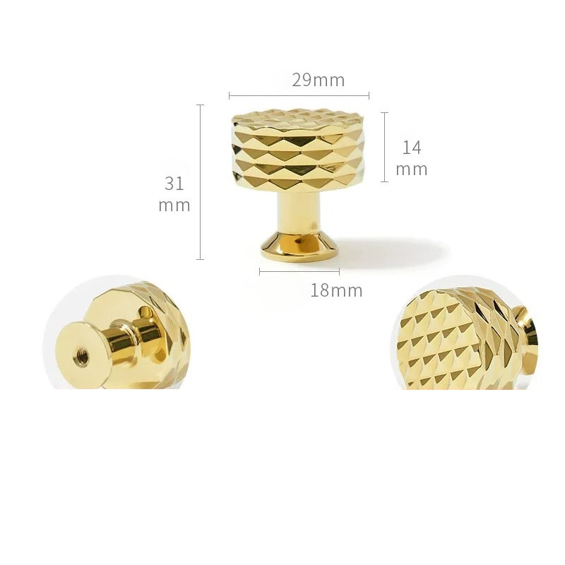 Núm tay nắm tủ đồng thau Diamond Facet PALO121 8 Núm tay nắm tủ đồng thau Diamond Facet PALO121 13