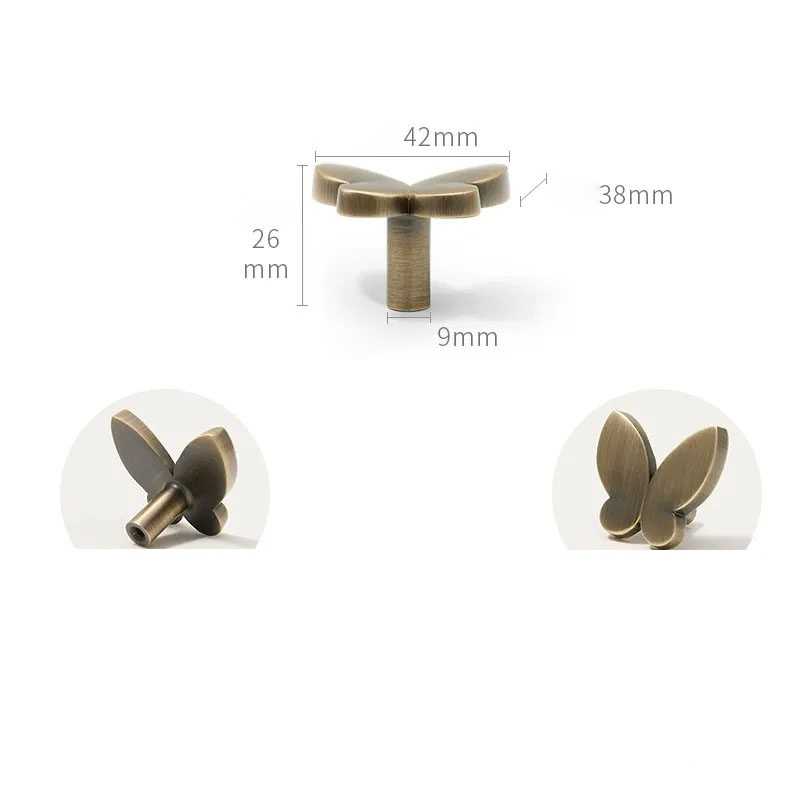 Núm tay nắm tủ đồng thau hình bươm bướm PALO089 11 Núm tay nắm tủ đồng thau hình bươm bướm PALO089 17