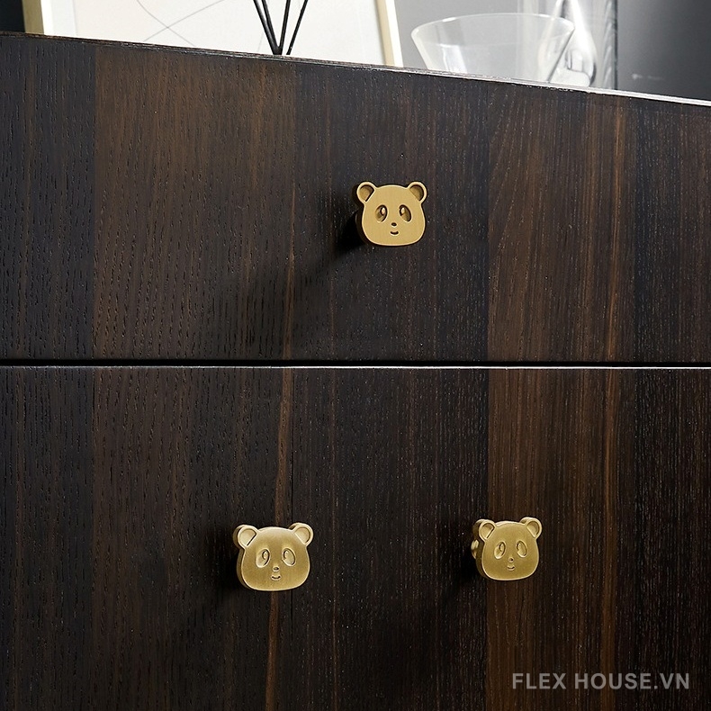 Núm tay nắm tủ đồng thau hình gấu trúc PALO424 6 Núm tay nắm tủ đồng thau hình gấu trúc PALO424 11
