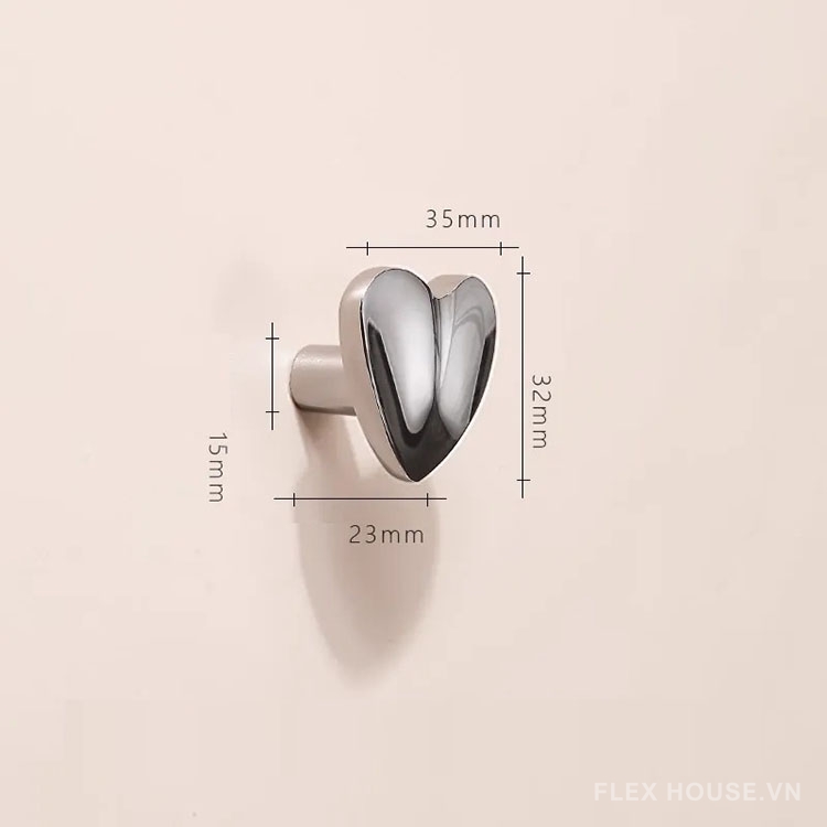Núm tay nắm tủ hợp kim hình trái tim sắc màu VTR597 11 Núm tay nắm tủ hợp kim hình trái tim sắc màu VTR597 16