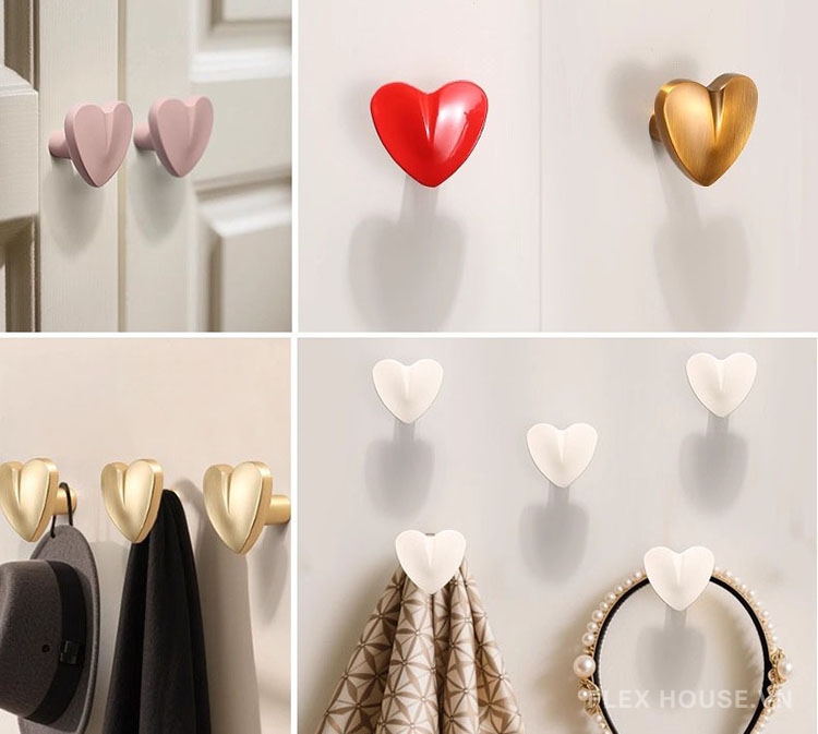 Núm tay nắm tủ hợp kim hình trái tim sắc màu VTR597 3 Núm tay nắm tủ hợp kim hình trái tim sắc màu VTR597 8