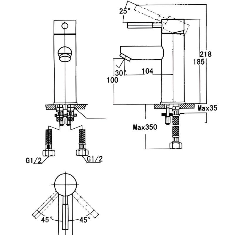 Sen vòi đơn đặt bàn nóng lạnh Inax LFV-8000S 3 Sen vòi đơn đặt bàn nóng lạnh Inax LFV-8000S