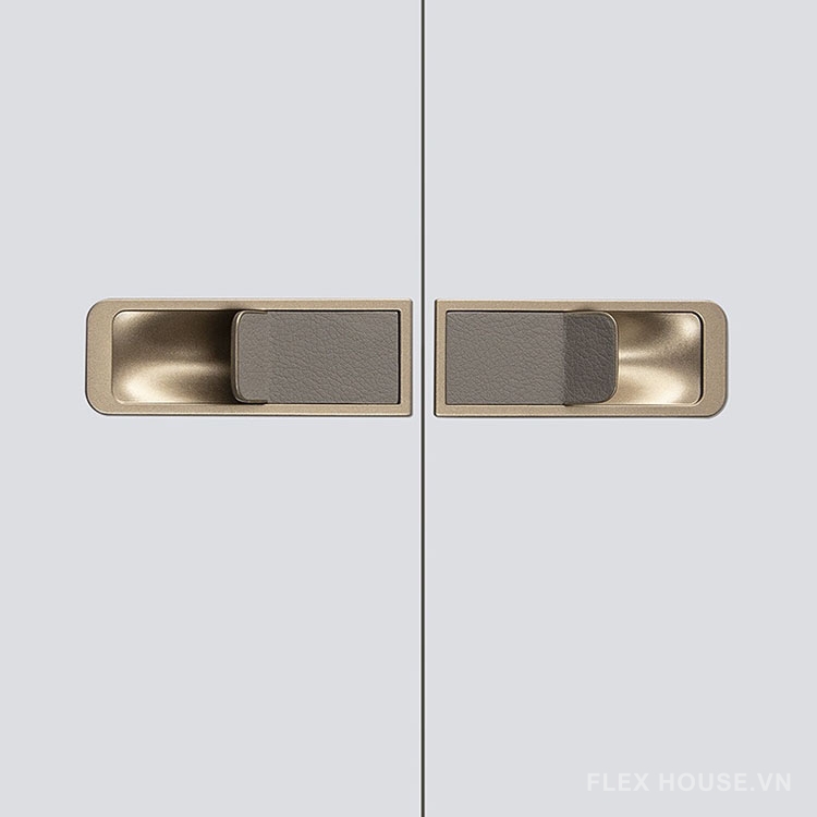 Tay nắm âm tủ quần áo hợp kim phối da HJ666 6 Tay nắm âm tủ quần áo hợp kim phối da HJ666 12