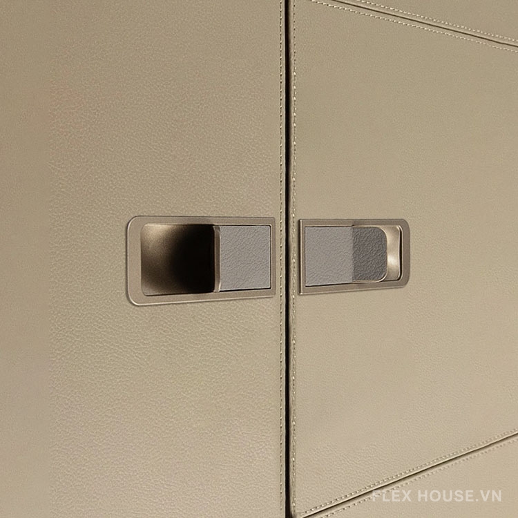 Tay nắm âm tủ quần áo hợp kim phối da HJ666 3 Tay nắm âm tủ quần áo hợp kim phối da HJ666 9