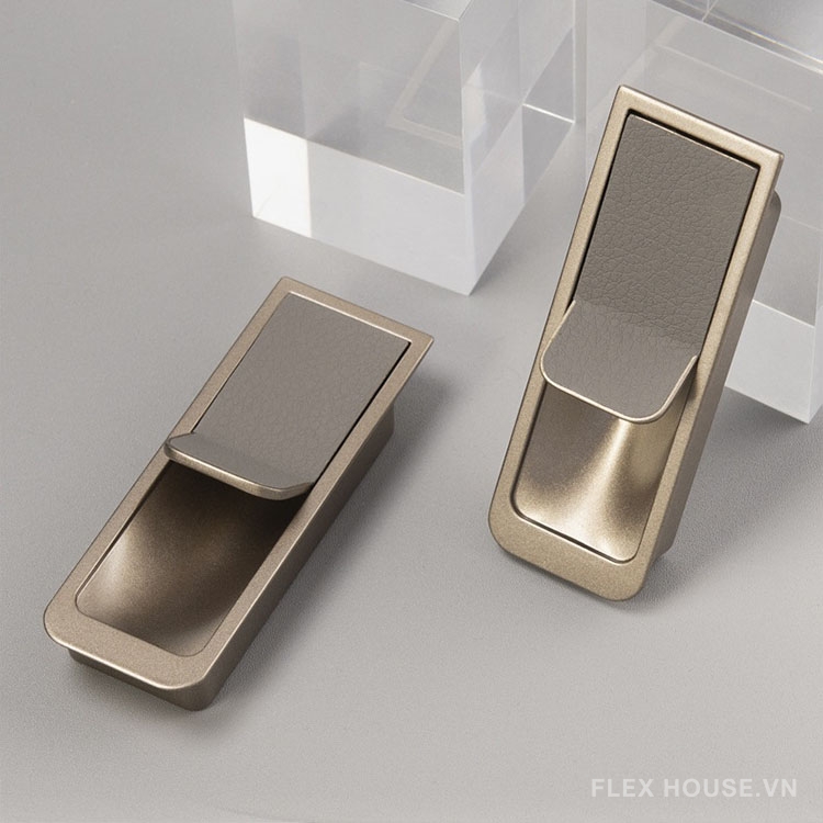 Tay nắm âm tủ quần áo hợp kim phối da HJ666 4 Tay nắm âm tủ quần áo hợp kim phối da HJ666 10