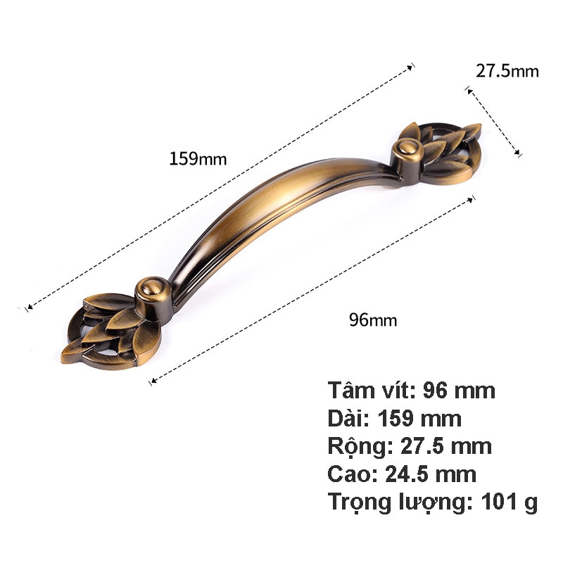 Tay nắm cánh tủ hợp kim châu Âu Retro HJ786 3 Tay nắm cánh tủ hợp kim châu Âu Retro HJ786 7