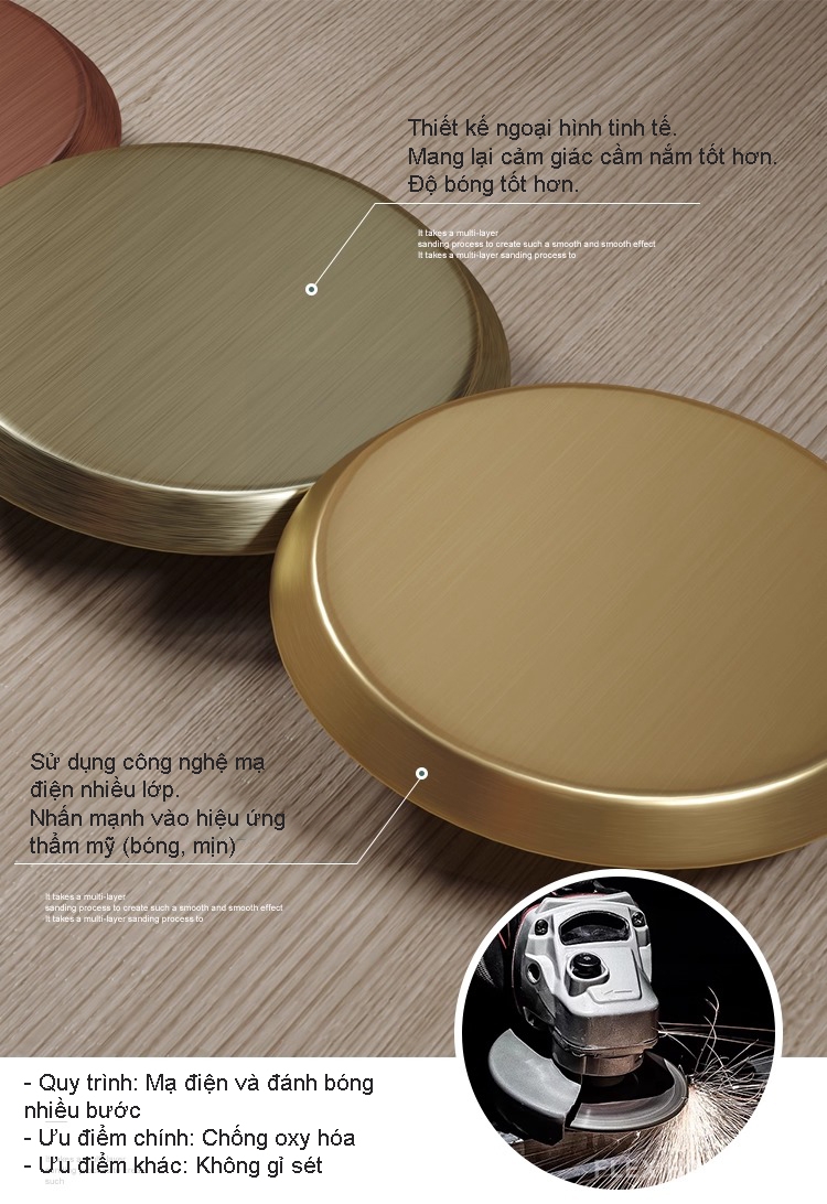 Tay nắm cửa hình tròn hợp kim nhôm A-208 12