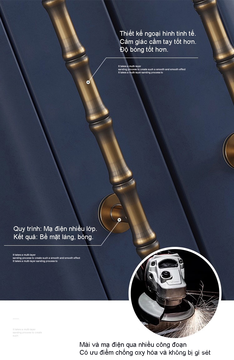 Tay nắm cửa thân trúc bằng thép không gỉ A-236 8