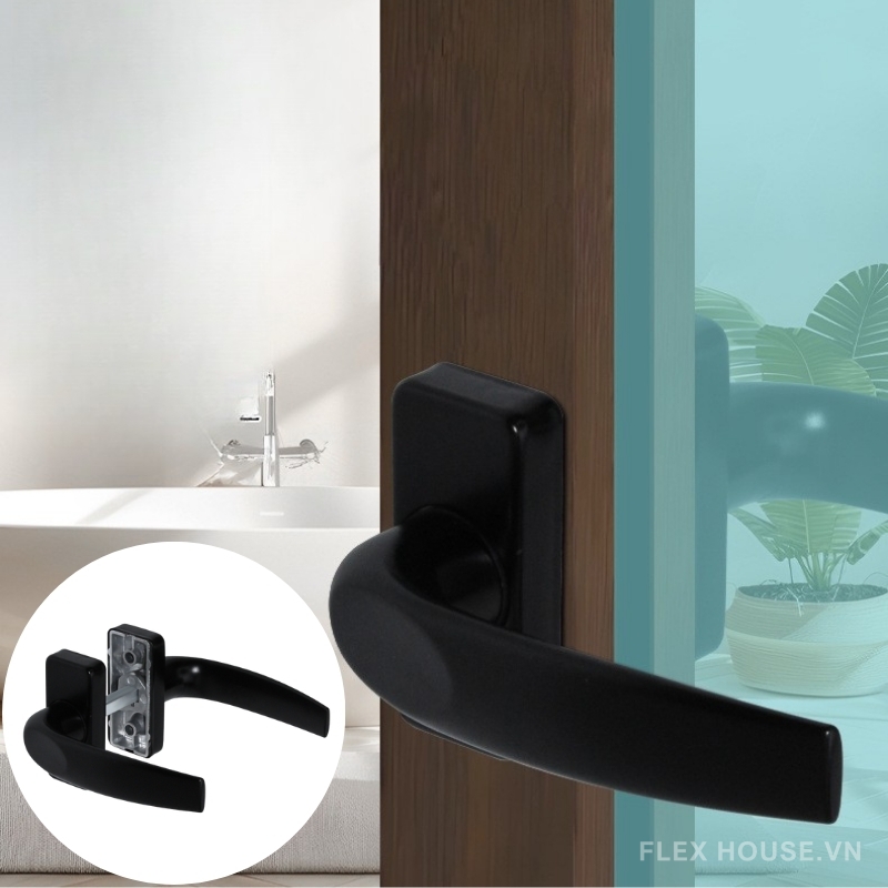 Tay nắm cửa nhôm đen chống gỉ cao cấp KD1115 6 Tay nắm cửa nhôm đen chống gỉ cao cấp KD1115