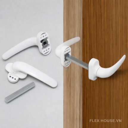 Tay nắm cửa sổ cửa ra vào màu trắng KD4855
